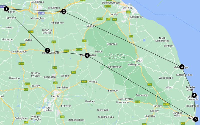 Map of the Mablethorpe & Skegness Route